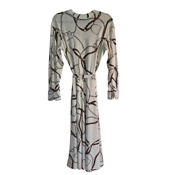 Lauren Ralph Lauren Black Label Fit & Flare Equestrian Print Midi Dress Size S - Picture 3 of 10